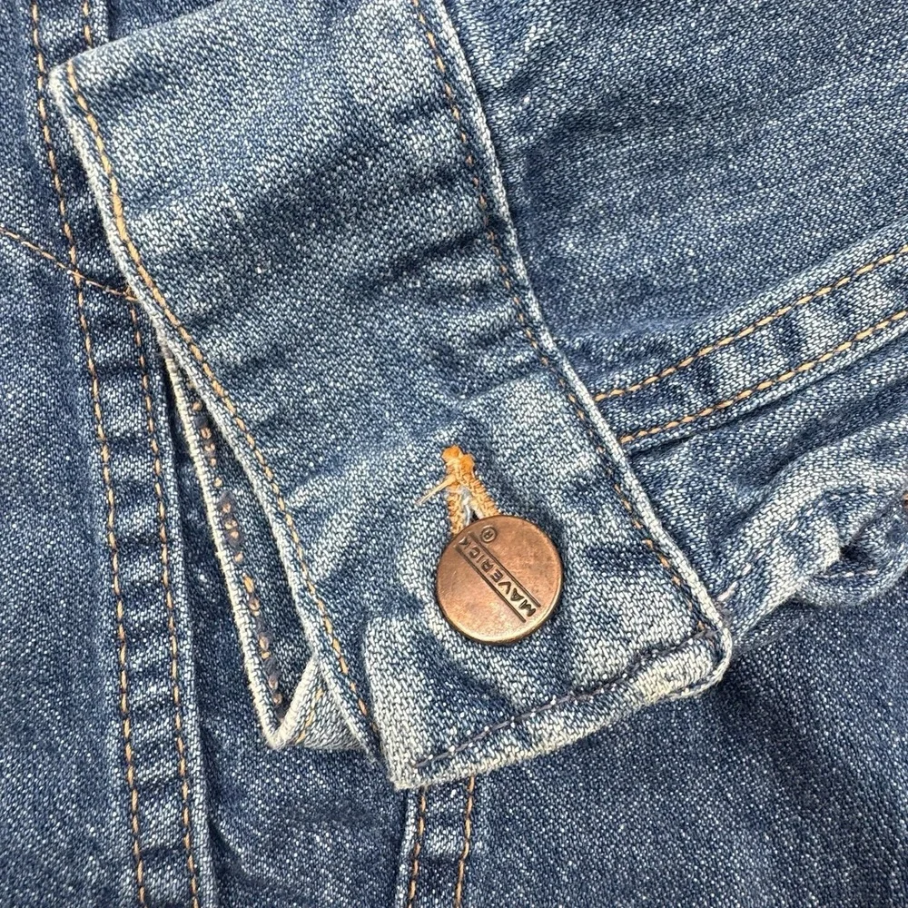 Maverick Blue Bell Denim Jean Trucker Jacket Size 38‎ USA Vintage Vtg Button